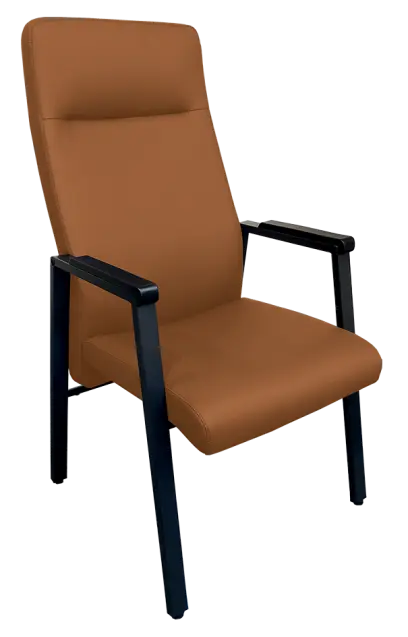 SENIOR STANDARD, seniorské konferenční křeslo, kostra černá, koženka cihlová